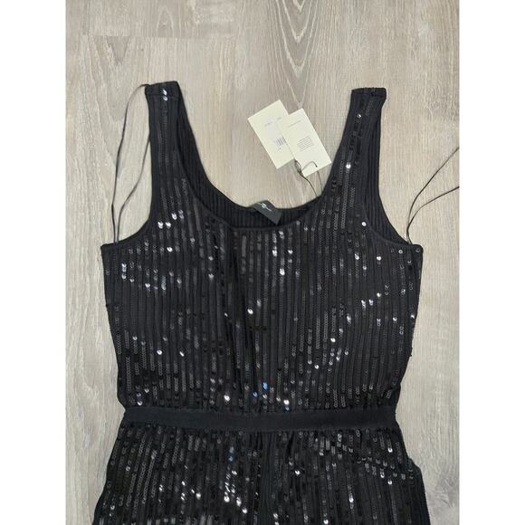 NWT 7 For All Mankind Sequin Wide Leg Knit Pull on Jumpsuit size L - Picture 4 of 9